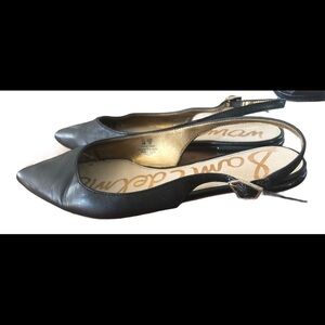 Sam Edelman Slingback Hadley Ballet Flat Black Leather 6M Casual Career
